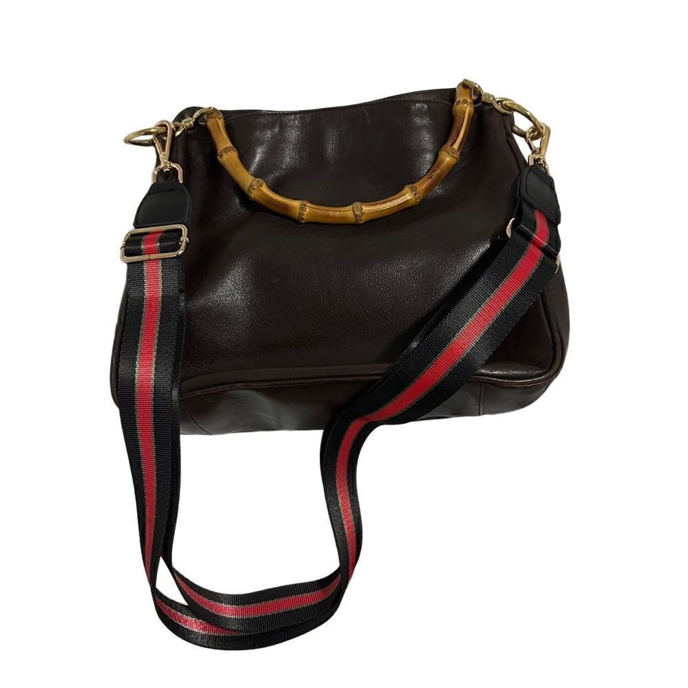 Gucci leather bag with bamboo handles - Picture 13 of 14